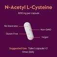 thumbnail image 6 of BESTVITE N-Acetyl Cysteine 600mg (NAC) (120 Vegetarian Capsules) - No Stearates - Vegan - No Fillers - No Silica - No Gelatin - Gluten Free - Non GMO, 6 of 7