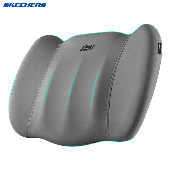 Skechers Memory Foam Car Seat Cushion, Comfortable Support for Long Drives, Universal Fit for Cars and SUVs Gray