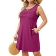 thumbnail image 4 of Fantaslook Pleated Tank Dresses for Women Fashion Summer Sleeveless Sundress Casual Beach Dress with Pockets, 4 of 8