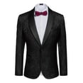 thumbnail image 6 of COOFANDY Men's Floral Dinner Jacket Blazer Stylish Jacquard Suit Jacket Party Wedding Prom Tuxedo Dress Jacket, 6 of 10