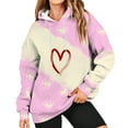 thumbnail image 2 of Bjutir Valentines Day Women Tops 2024 Fashion Sweatshirt Printed Round Neck Long Sleeved Casual Hoodie, 2 of 5