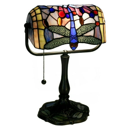 Indoor 1 Light Dragonfly Bronze Banker Desk Lamp Walmart Com