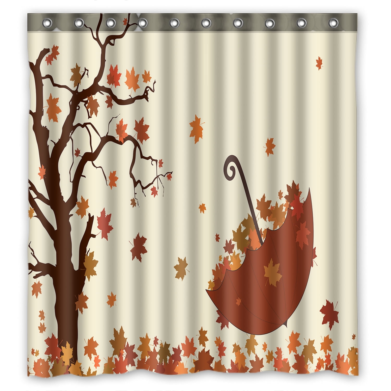 ZKGK Fallen Leaves in Autumn Waterproof Shower Curtain Bathroom Decor