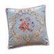 thumbnail image 3 of Cojín decorativo europeo, funda de almohada suave y lujosa con flores. Azul, 3 of 9