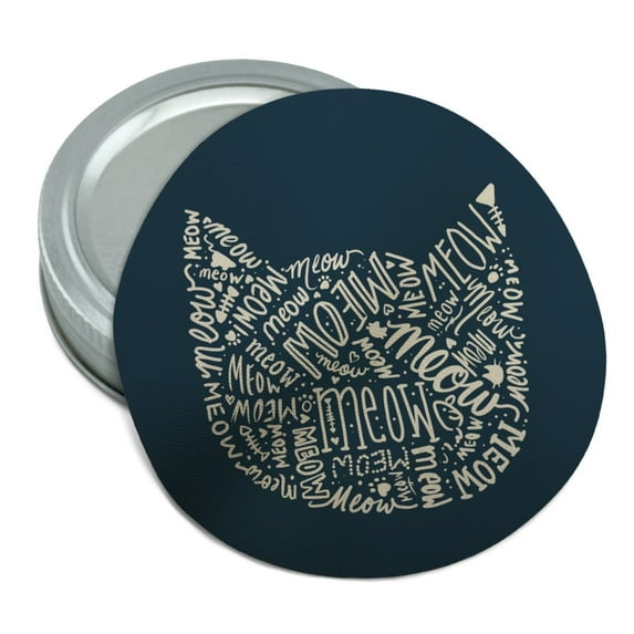 Meow Cat Kitten Kitty Silhouette Round Rubber Non-Slip Jar Gripper Lid Opener