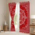 thumbnail image 3 of Manfei Exotic Style Flowers Curtains Pack of 2 (42x84 Each),Rustic Damask Print Curtains Blackout,Red White Bedroom Curtains For Kids,Ultra Soft Home Decor, 3 of 6