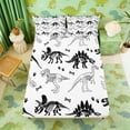 thumbnail image 3 of Erosebridal Cartoon Dinosaur Print Full Size Sheets for Kids, White Black Bed Sheets, 4pcs (1 Flat Sheet, 1 Fitted Sheet and 2 Pillowcases), 3 of 6