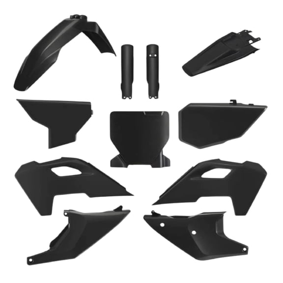 Polisport Motocross (MX) Replica Plastic Kit for Husqvarna FC/FX & TC/TX (2023-2024) Dirt Bike – OEM Quality, Durable, Flexible & Perfect Fit – Black