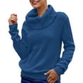 thumbnail image 2 of IMENGL Chandail Tricoté à Manches Longues Col Roulé Ample, Bleu m, Taille m-3TG, 2 of 7