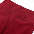 thumbnail image 7 of GEWSEY Women's Lettuce Trim Bell Bottom Flare Pant Elastic High Waist Wide Leg Pants (Red, M), 7 of 7