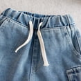thumbnail image 5 of FAHXNVB Boys Athletic Denim Shorts Elastic Waist Drawstring Summer Shorts Lightweight Jean Shorts Bottoms 2-12 Years, 5 of 7