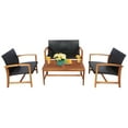thumbnail image 1 of Costway 4PCS Outdoor Patio Rattan Furniture Set Acacia Wood Frame Sofa Loveseat Garden, 1 of 9