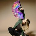 thumbnail image 3 of EIMELI Line Dance Popping Fan  Pop Line Dance Handheld Folding Fan with Loud Clappers  Rave Snap Clack Popping Fans  Large Metal Fans  Chinese & Japanese Style Boots on The Ground, 3 of 7