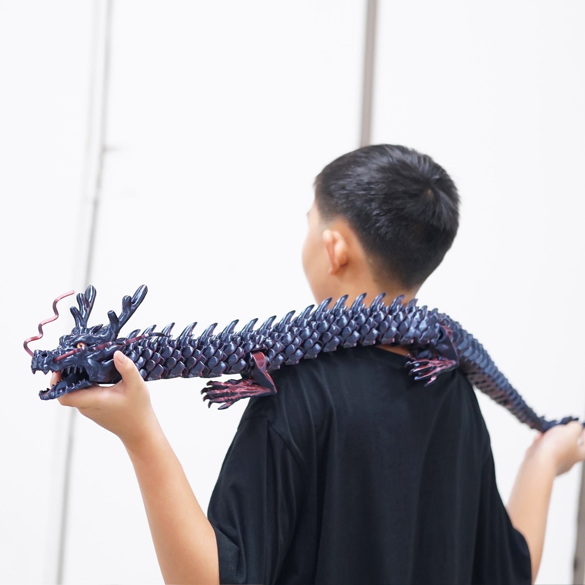 47.5inch Super Large 3D Printed Dragon,Flexible Joint Animal Figurines, Cool Stuff Fun Gift,Home Office Decor,Fidget Toy for Adults Teens Boy Gifts Easter Basket Stuffers (colorfulA)
