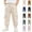 Beige, variant on Chiccall Boys Tapered Cargo Pants Multi Pockets Elastic Waist Cuffed Ankle Solid Jogger Casual Daily Play Running Sweatpants for Boys