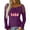 Purple, variant on Aayomet Tops For Women Womens Fall Long Sleeve Stretch Slim Round Neck Ribbed Basic Shirts,Black L