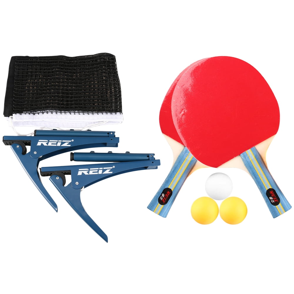NEW Indoor Game All-in-ONE Ping Pong Set Includes Net for Any Table 2 Paddles 