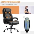 thumbnail image 3 of Black PU Leather Massage Office Chair, High Back Executive Desk Chair with 6-Point Vibration, Timer, Adjustable Height & Rocking Function for Home Office and Study Room, 25.2" W, 3 of 7