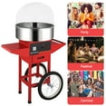 thumbnail image 2 of ROVSUN Cotton Candy Machine with Cart Stainless Steel, 21 Inch Electric Cotton Candy Maker Candy Floss Maker w/Cover Sugar Scoop and Large Storage Drawer for Commercial Home Party Carnival, Red, 2 of 8