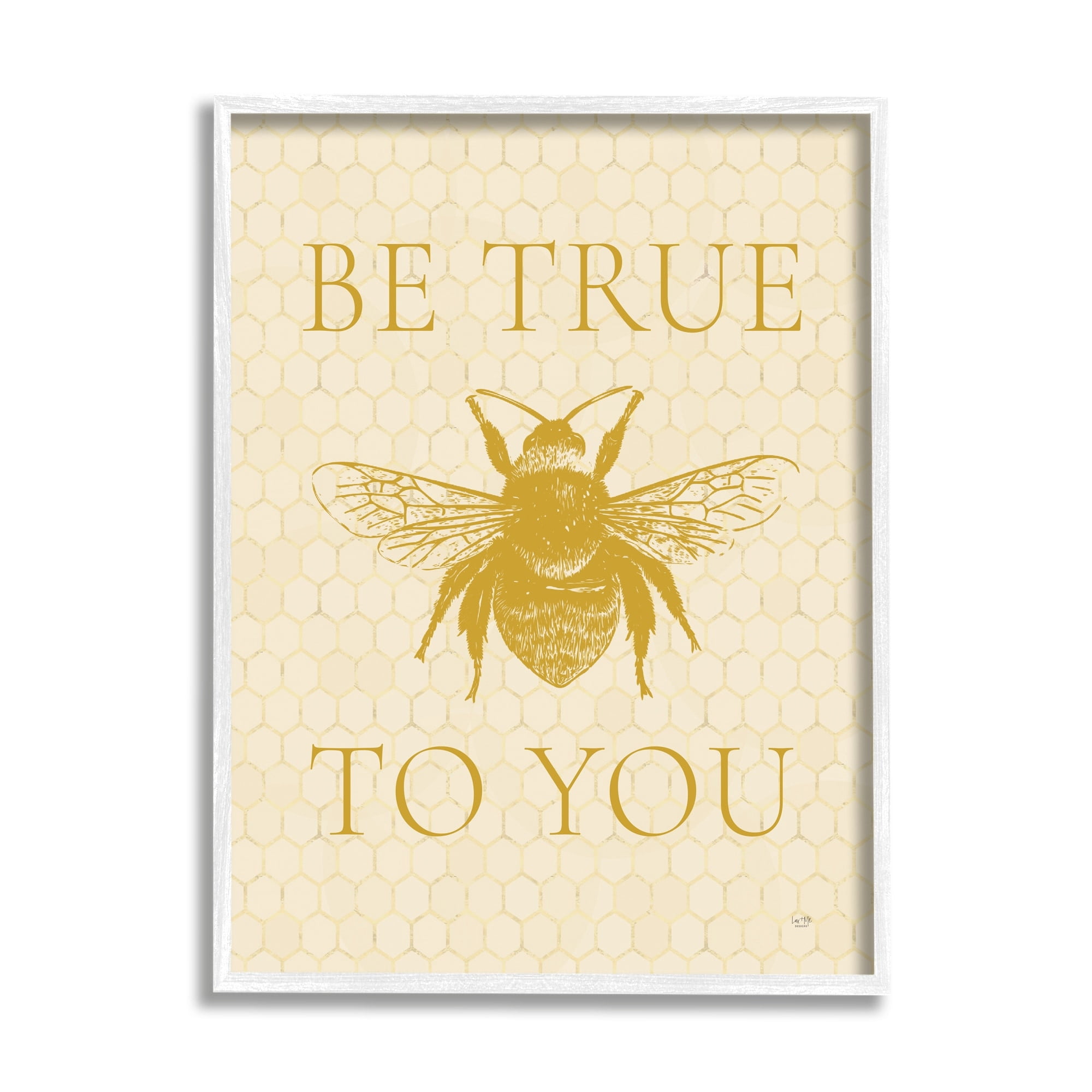 Stupell Industries True To You Beehive Pattern Insect Inspirational Phrase,24 x 30, Design by Lux + Me Designs