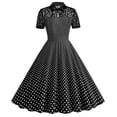 thumbnail image 2 of WILLBEST Sun Dresses for Women Casual Beach Long Womens 1950S Vintage Short Sleeve Rockabilly Swing Dress Lace Cocktail Prom Party Dress Independence Day, 2 of 5