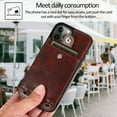thumbnail image 5 of Wallet Crossbody for iPhone 14 Pro 6.1" 2022 Case with Lanyard Strap, Allytech PU Leather Protective Handbag Card Holder Kickstand Detachable Shoulder Strap Cover Women Men, Coffee, 5 of 8