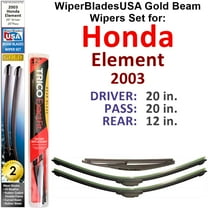 2003 Honda Element Beam Wiper Blades Wipers WBUSA (Set of 3) w/Rear Wiper