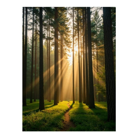 Diamond Art Kit for Adults, Forest Sun Rays Pathway Serenity Diamond Painting for Adults Beginners, DIY Diamond Art Painting Kits, 5D Diamond Painting Crafts for Home Decor 12x16 Frameless