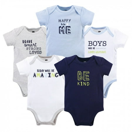 

Hudson Baby Infant Boy Cotton Bodysuits Be Kind Boy 9-12 Months