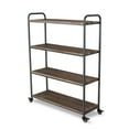 thumbnail image 3 of Contemporary Home Living 51" Brown and Gray 4 Tier Shelf Cart with Wheels, 3 of 4