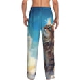 thumbnail image 7 of Salouo Blue Sky Winged Cat Print Pajama Pants for Men, Lounge Pants Elastic Waistband Casual Men's sleepwear Loungewear Sleep Pajama Pant -Medium, 7 of 7