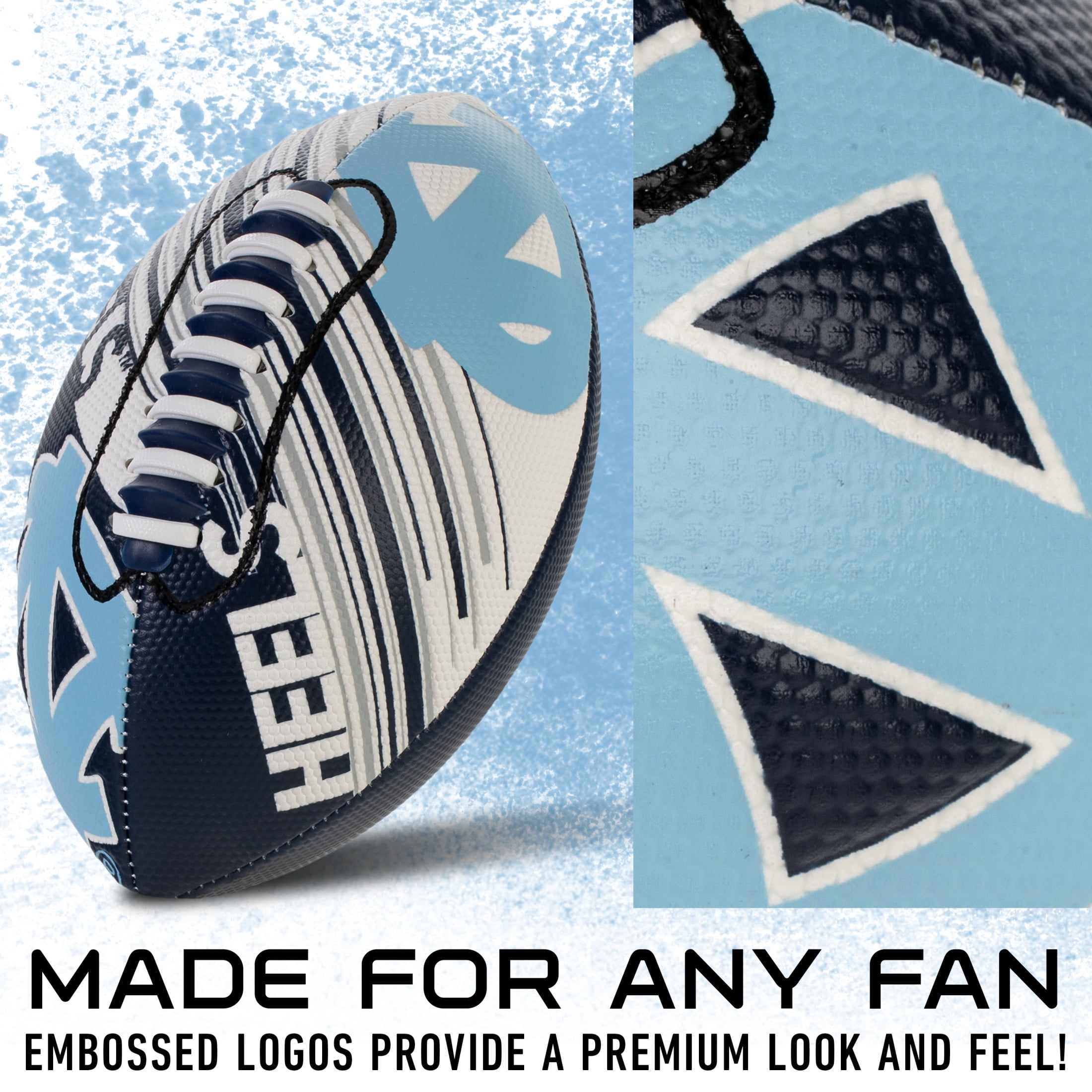 NCAA North Carolina Tar Heels Football - Youth Mini Football - 8.5" Football- SPACELACE Easy Grip Texture- Perfect for Kids !