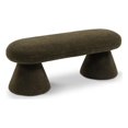 thumbnail image 1 of Meridian Furniture Banc en Tissu Teddy Faux Shearling Vert Tambour, 1 of 6