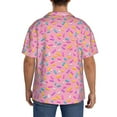 thumbnail image 3 of Hirioo Pink Donut for Men's Cuban Collar Short Sleeve Shirt Button Down Shirt Beach Summer Shirts Wedding Vacation Shirts-X-Large, 3 of 5