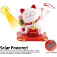 thumbnail image 2 of Fortune Lucky Wealth Welcoming Cat Solar Powered Cute Cat With Waving Arm Home Display Car Decor Maneki Neko (white), 2 of 5