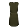 thumbnail image 6 of HIMIWAY Summer Dresses for Women 2023 Women's Fashion Summer Mini Sleeveless V-neck Cross Hollowed Out with Belt Dress Army Green L, 6 of 7