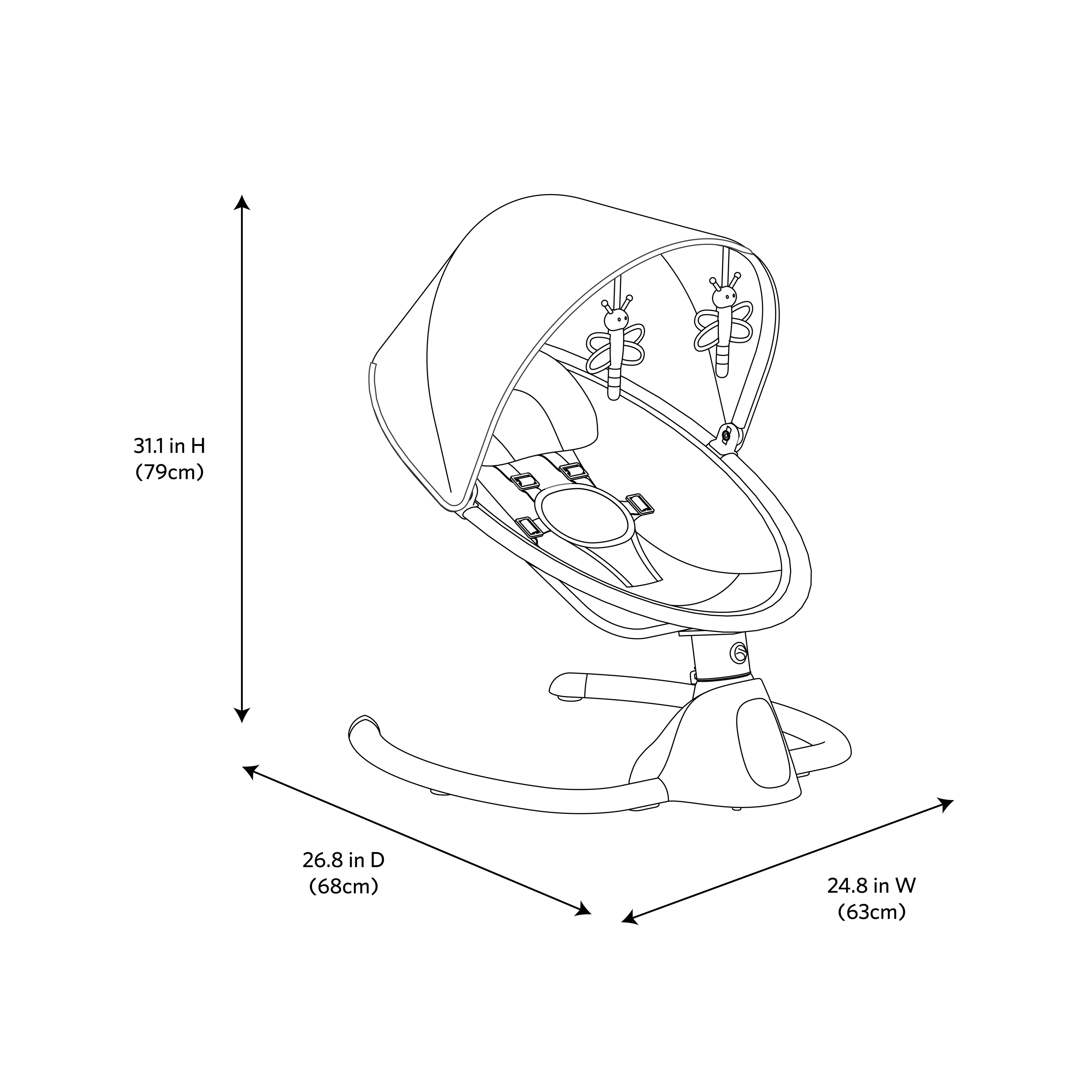 Monbebe Tranquility Bluetooth Enabled Indoor Baby Swing, Stardust ...