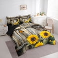 thumbnail image 3 of Homewish Kawaii Butterflies Sunflower 7-Piece Bedding Comforter Set,Rustic Farmhouse Cabin King Bedding Sets,Old Wooden Board Bed Sheets For Bots Kids,Super Cozy Room Decor Reversible, 3 of 8