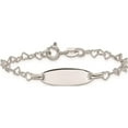 thumbnail image 3 of Sterling Silver Polished Engraveable Children's Id Heart Link Bracelet Made In India qid173-6, 3 of 5