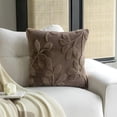thumbnail image 5 of XIBUFE 2026 New Decorative Throw Pillows for Couch 18X18 Inch Plush Jacquard Pillow Accent Pillow for Couch Sofa Living Room Home Decor,1Pack,Brown for Living Room,Bedroom,Office,Home Accents, 5 of 7