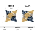thumbnail image 4 of Navy Blue Pillow Covers 18x18 Set of 2, Floral Navy Blue Yellow Dahlia Farmhouse Decorations Throw Pillow Covers Geometry Design Summer Outdoors Decorative Linen Cushion Case for Couch Sofa Home, 4 of 6