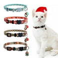 thumbnail image 7 of Adjustable Cat Collar With Bells For Kittens And Small Pets Safe Breakaway Design Detachable Bell 7 To 12 Inches Nylon Spandex Material 1 Pack Red Green Christmas Theme Holiday Pet Accesso, 7 of 7