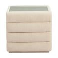 thumbnail image 5 of Soffice Nightstand Beige End Table, Modern Style, Tempered Glass rectangular shape tabletop, MDF, Indoor Bedroom, 5 of 12