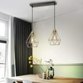 thumbnail image 6 of MONIPA Modern Simple Height Adjustable Champagne Gold Indoor Island Chandelier Metal Suspension Ceiling Lamp Suitable for Kitchen Island Cabinet Restaurant Bar (2 Lights), 6 of 7