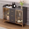 thumbnail image 3 of Display Cabinet Sideboard Storage Dining Room Pantry Wood Sideboard Kitchen Shelves Muebles Para Cocina Home Furniture YN50SB My Lux Decor Round, 3 of 6