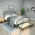 thumbnail image 2 of AMBEE21 Washington Queen Metal Bed Frame with Headboard and Footboard Platform/Wrought Iron/Heavy Duty/Metal Slat/Grey Silver/No Box Spring Needed, 2 of 5