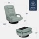 thumbnail image 3 of Songqin Swivel Gaming Chair 360 Degree Multipurpose Floor Chair Rocker for TV, Reading, Playing Video Games w/Lumbar Support, Armrest Handles, Adjustable Foldable Backrest - Sage Green, 3 of 16