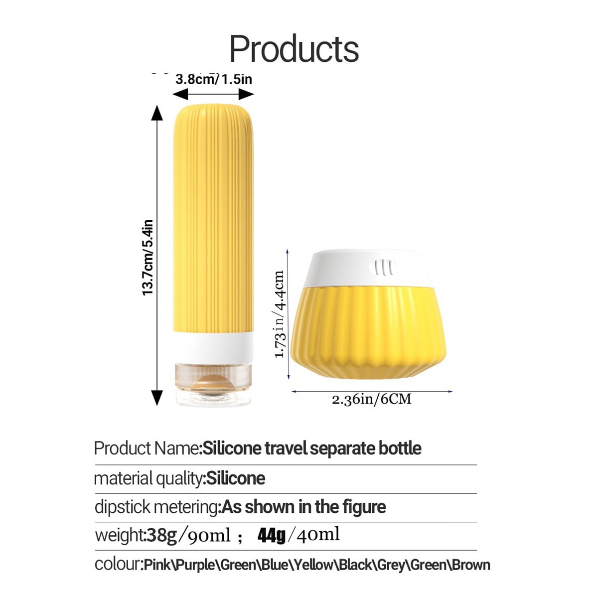 Travel Bottles 8 Pack, Travel Toiletries Containers with Clear Bag, Leak Proof Silicone Squeezable Essentials Jars
