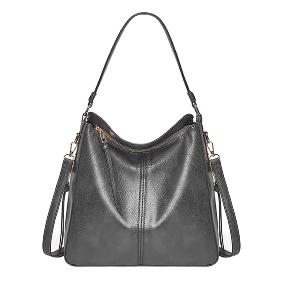 Trendy Tote Bag for Women Soft Leather Large Capacity Crossbody Bags Lightweight Chic Shoulder Handbag Purse Gray