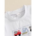 thumbnail image 6 of Baby Toddler Boy Shorts Set 3 6 12 18 24 Months 2T 3T Truck Embroidery Short Sleeve T-shirt Plaid Elastic Waist Shorts 2 Piece Summer Outfit, 6 of 8